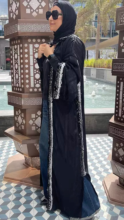 striped satin kaftan