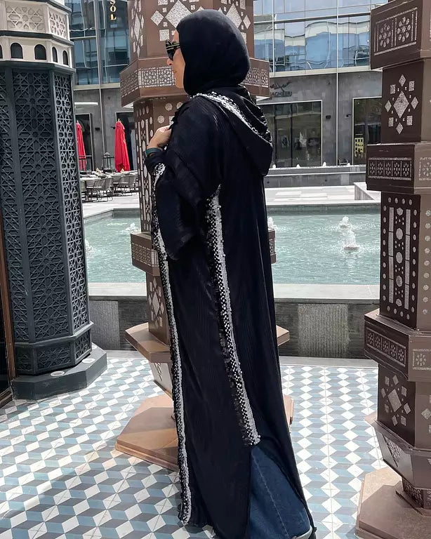 striped satin kaftan