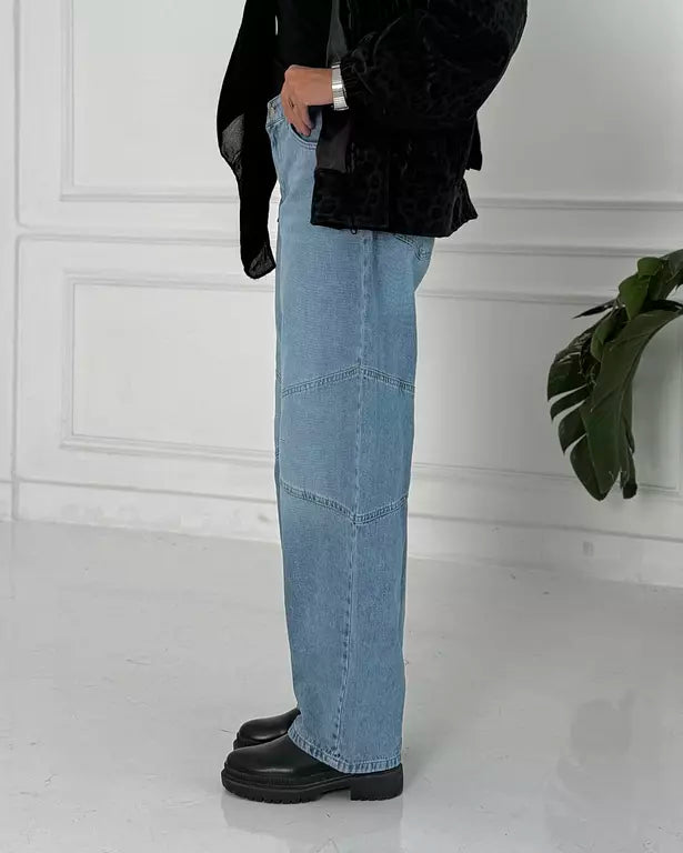 Balloon denim pants