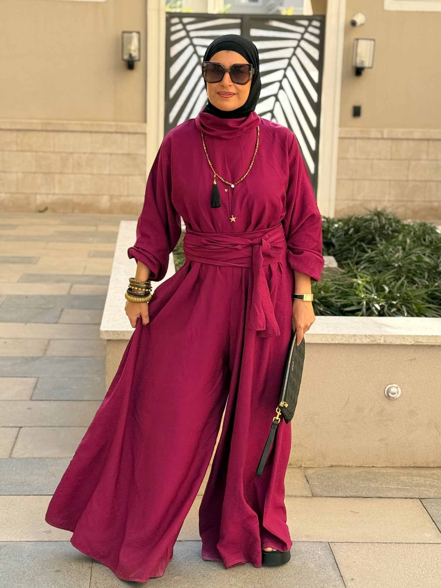 Jumpsuit in maroon