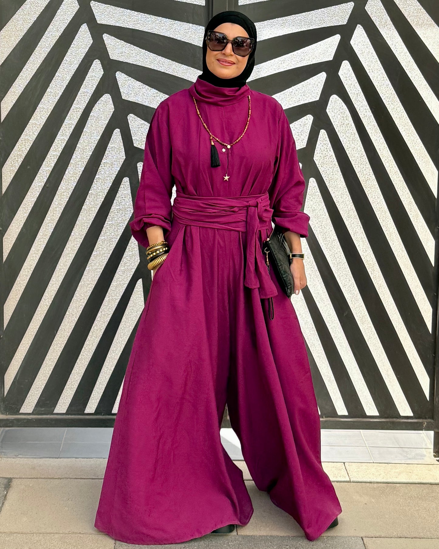 Jumpsuit in maroon