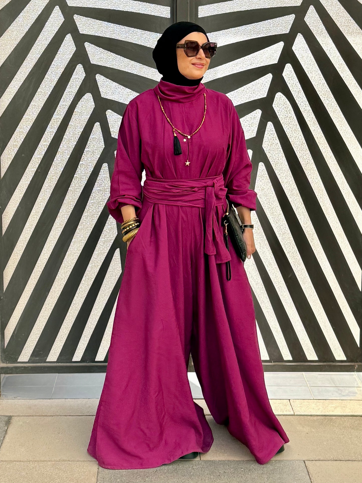 Jumpsuit in maroon