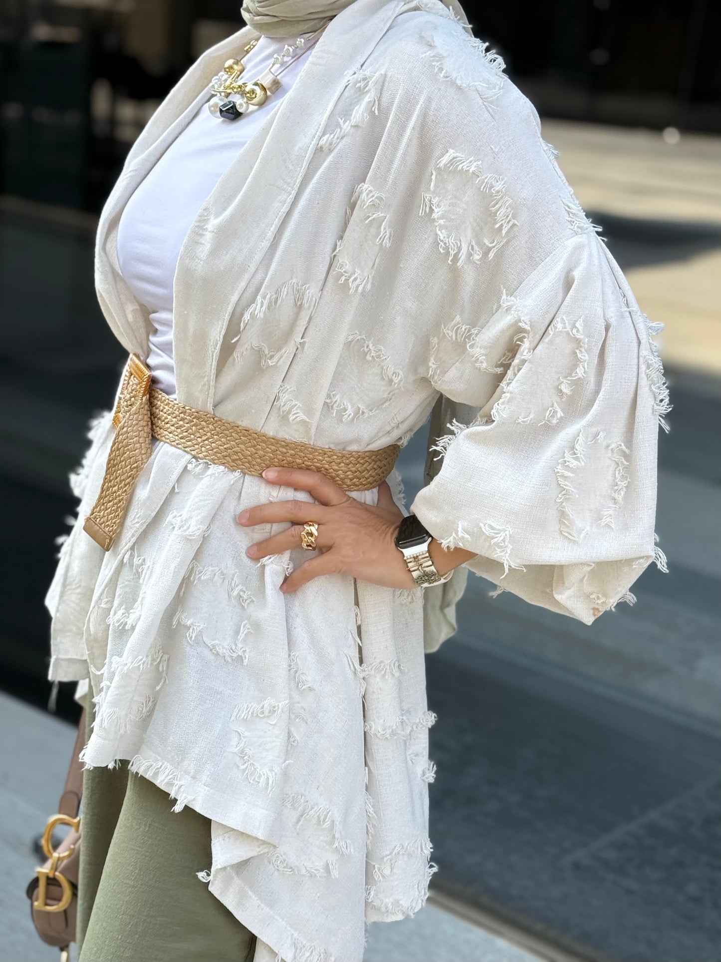 off white soft bloom cardigan