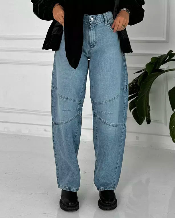 Balloon denim pants