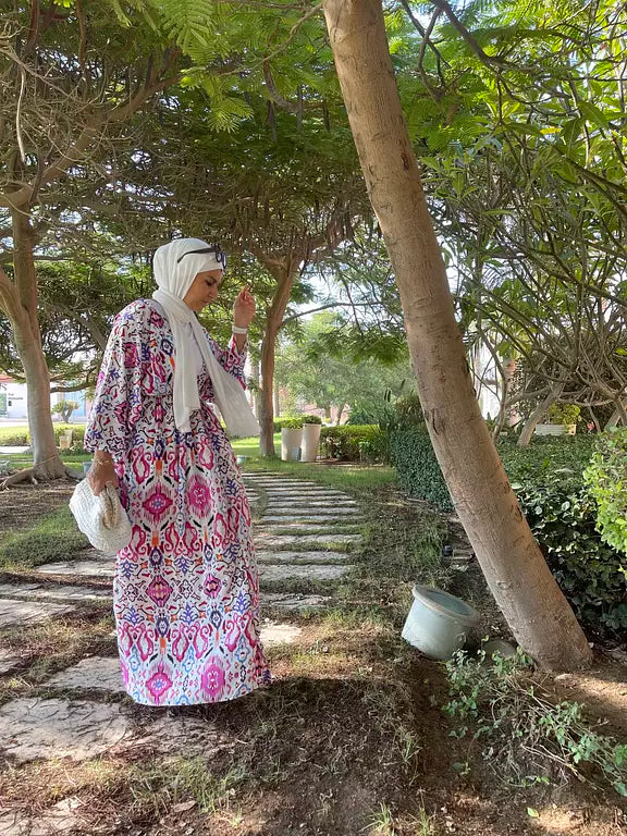 Summer dress in hot pink