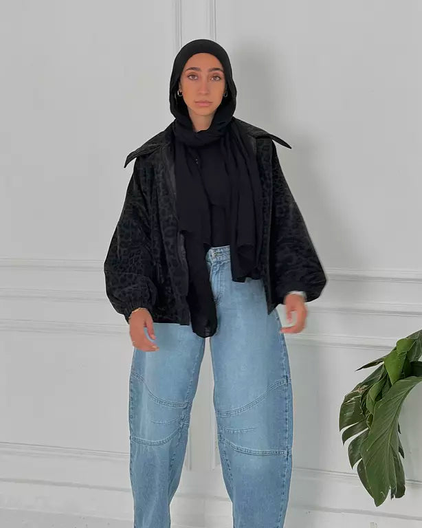 Balloon denim pants