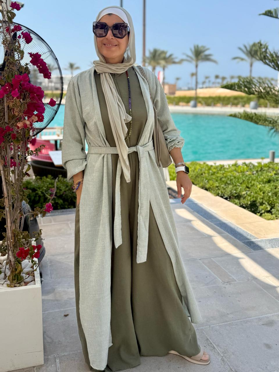 Jumpsuit set in green