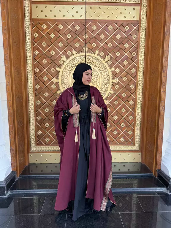 Burgundy suede kaftan