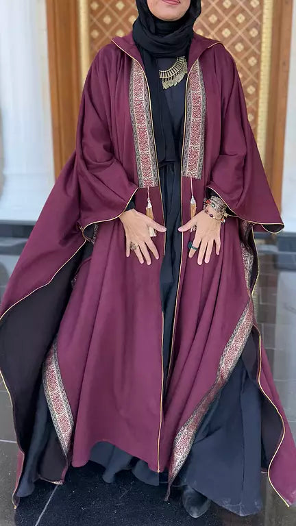 Burgundy suede kaftan