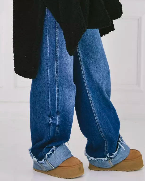 upside down denim pants