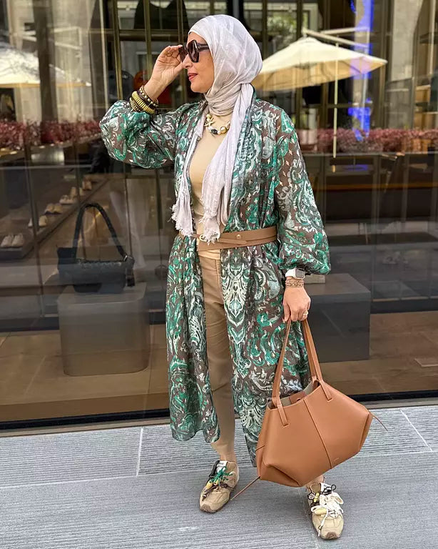 Mint forest kimono