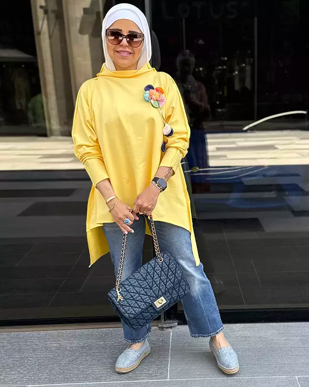Butter yellow Premium cotton high low top