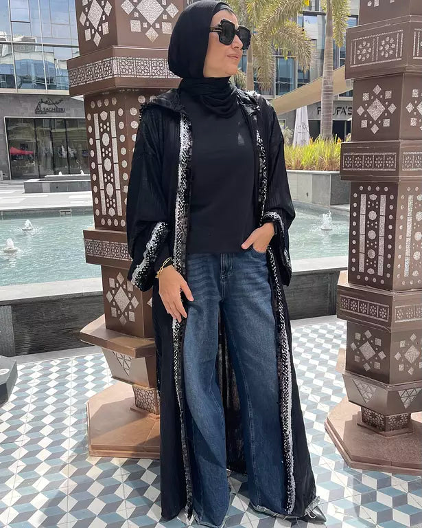 striped satin kaftan
