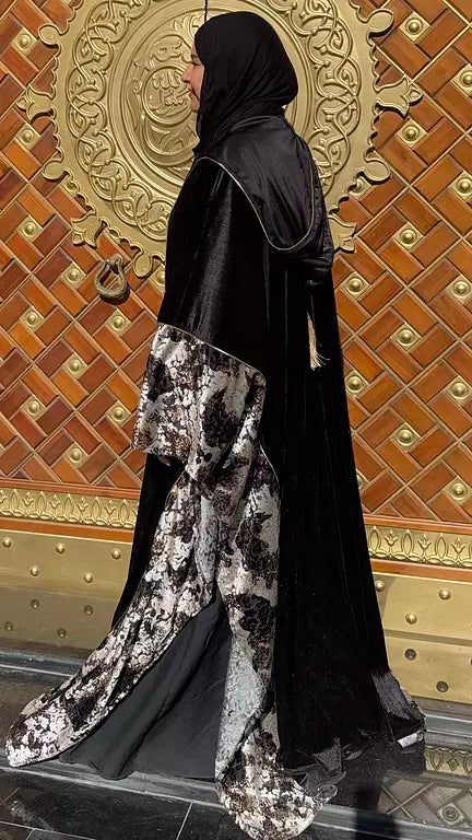 Black velvet ❌ gold flower kaftan