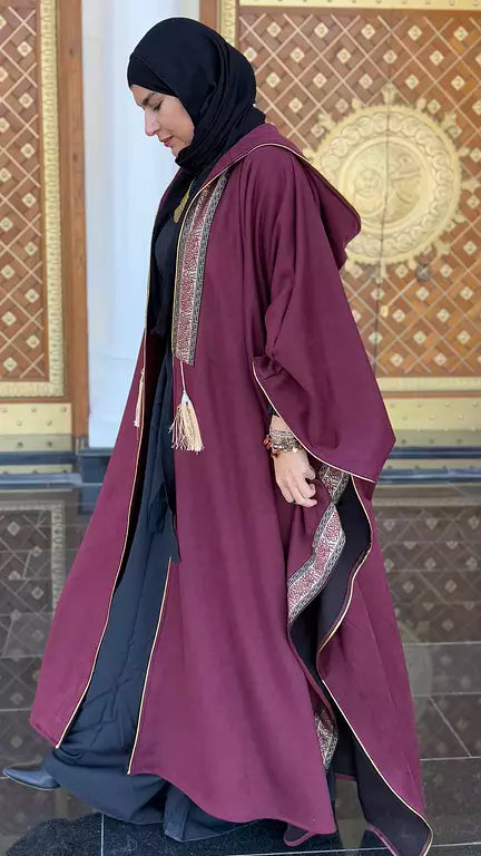 Burgundy suede kaftan