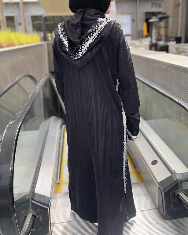 striped satin kaftan
