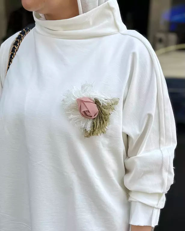 White premium melton cotton top