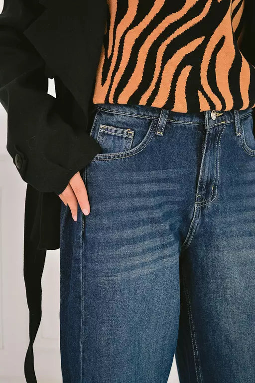 denim wide leg pants