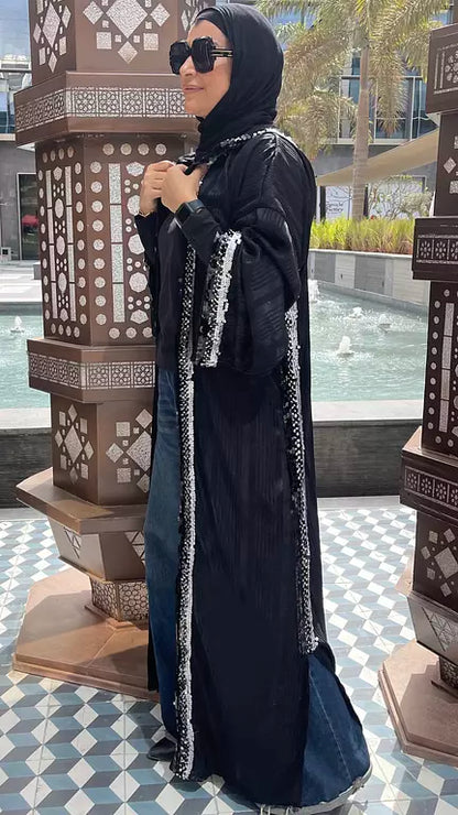 striped satin kaftan