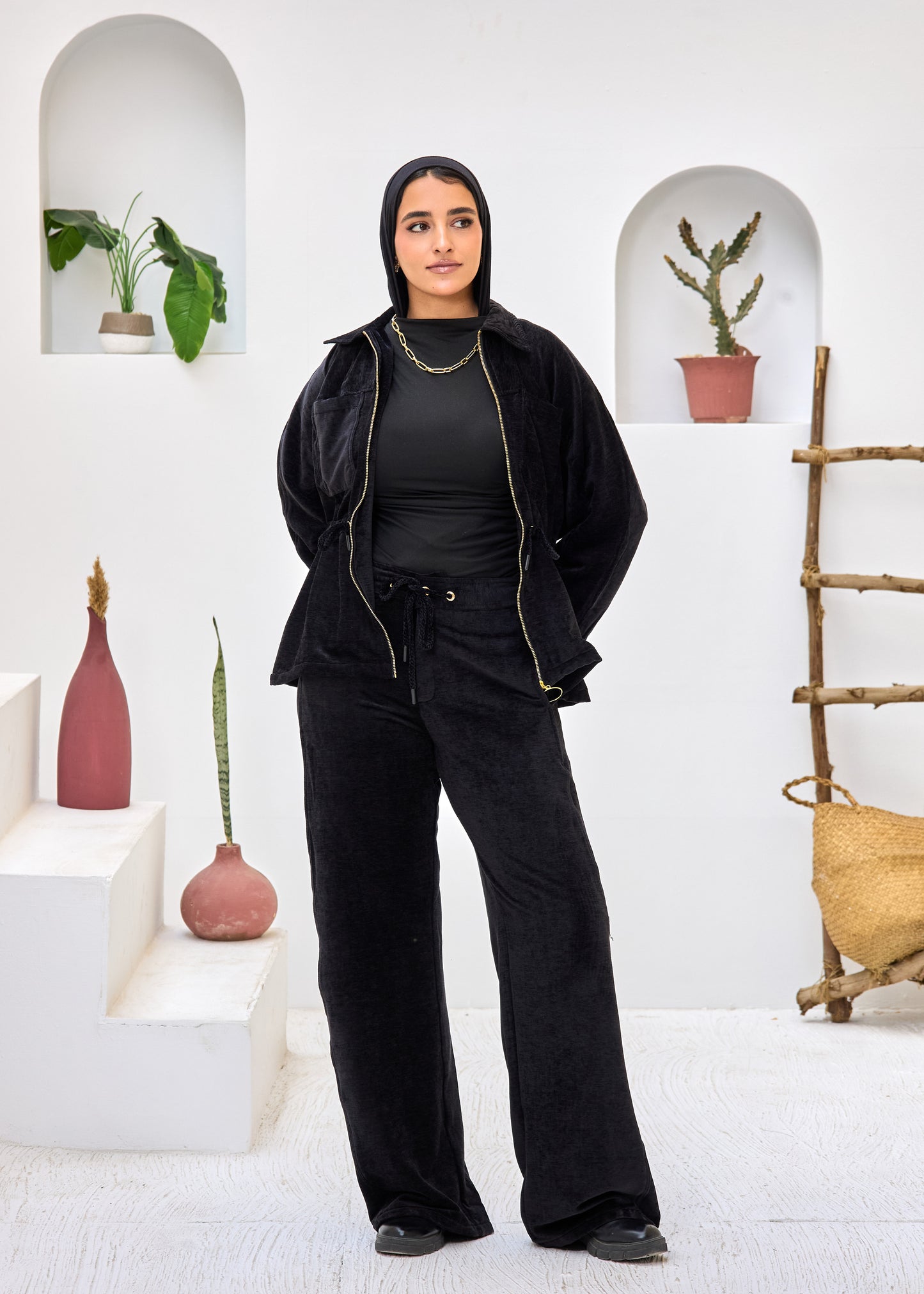 2 Pocket Jacket Velvet Set