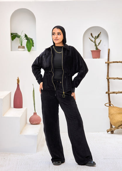 2 Pocket Jacket Velvet Set