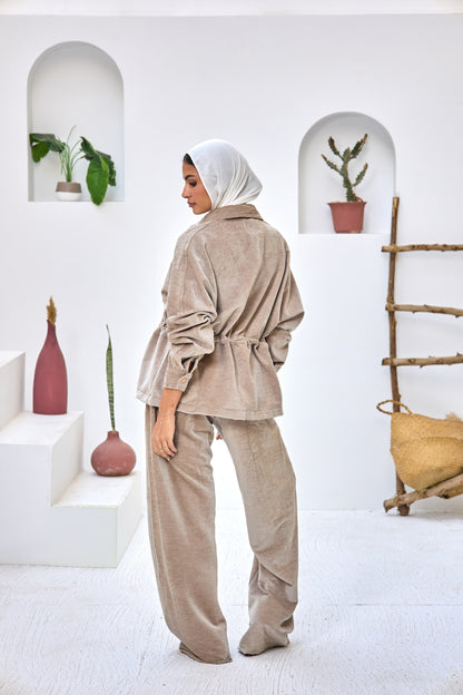 2 Pocket Jacket Velvet Set