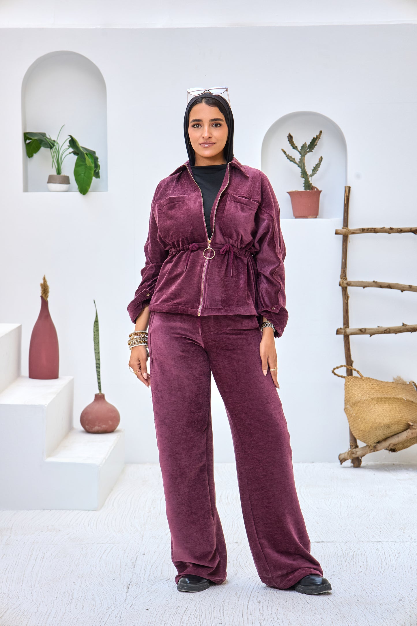 2 Pocket Jacket Velvet Set