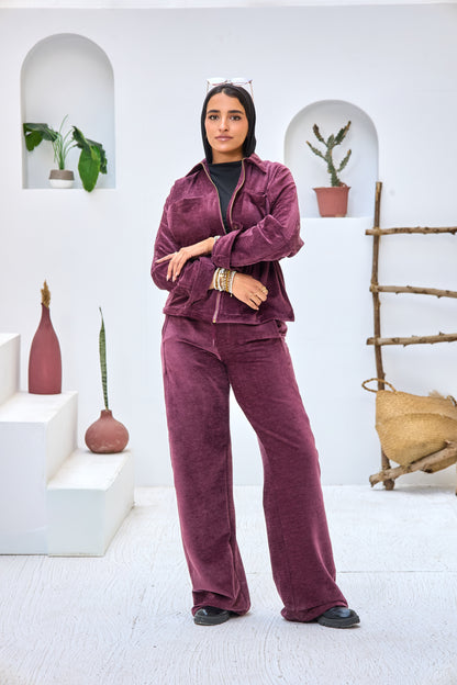 2 Pocket Jacket Velvet Set