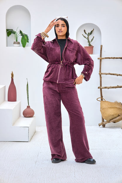 2 Pocket Jacket Velvet Set