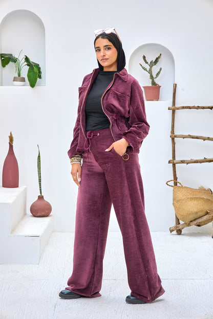 2 Pocket Jacket Velvet Set