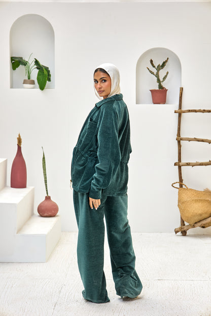 2 Pocket Jacket Velvet Set