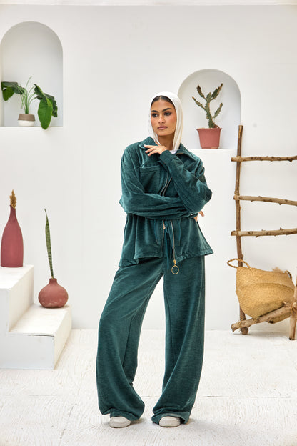 2 Pocket Jacket Velvet Set