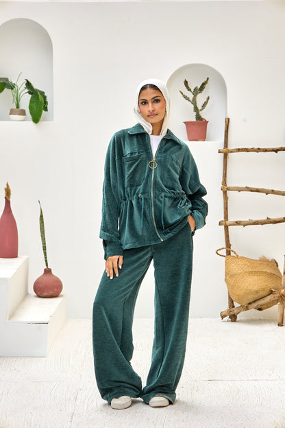 2 Pocket Jacket Velvet Set