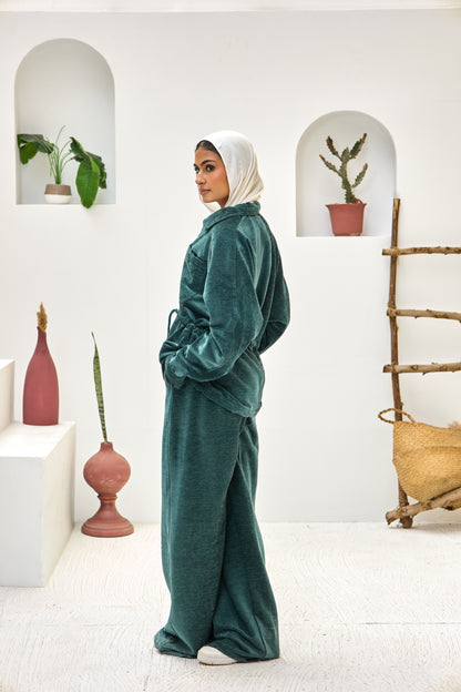 2 Pocket Jacket Velvet Set