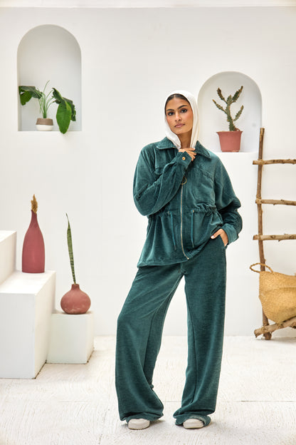 2 Pocket Jacket Velvet Set