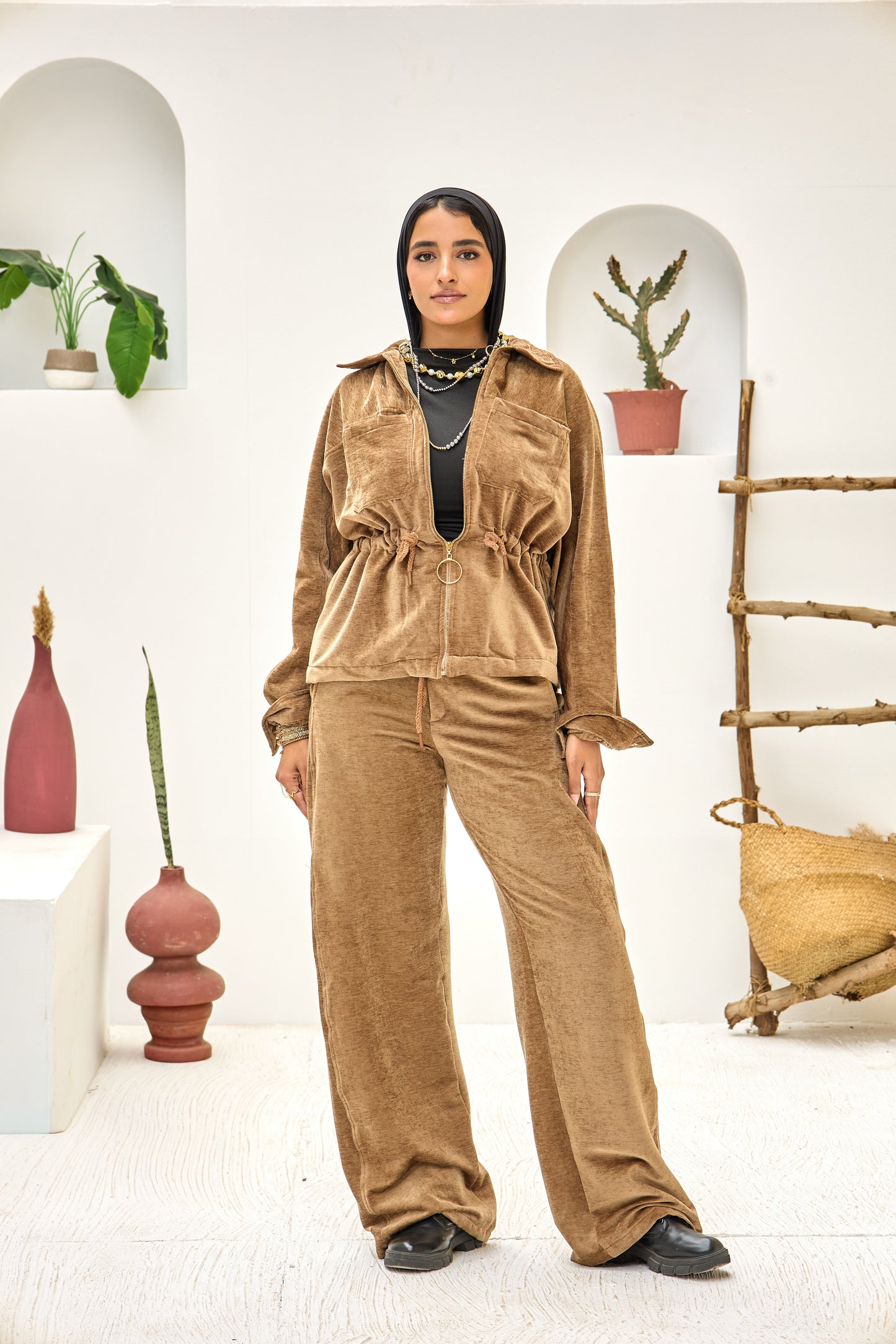 2 Pocket Jacket Velvet Set