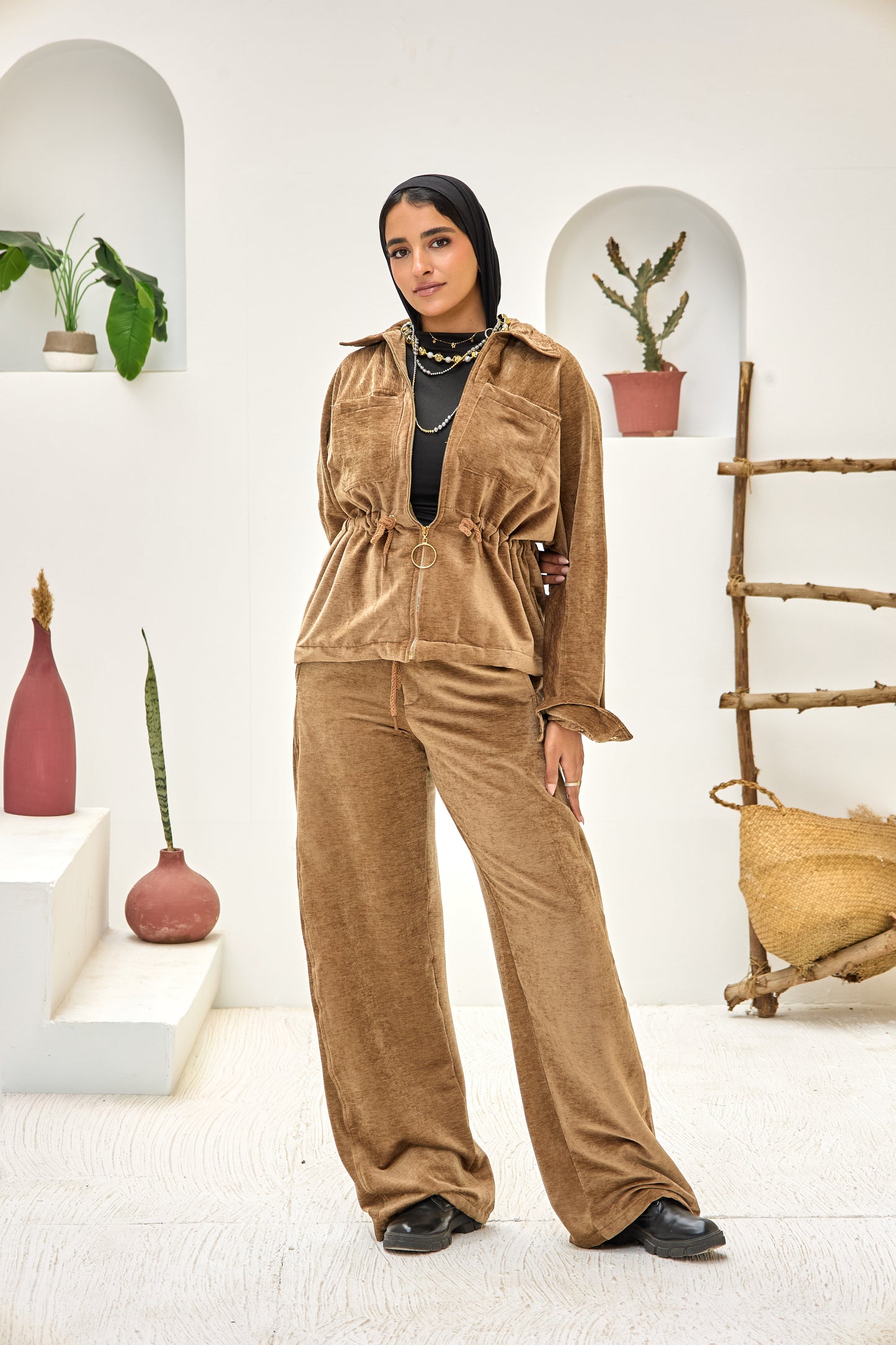 2 Pocket Jacket Velvet Set