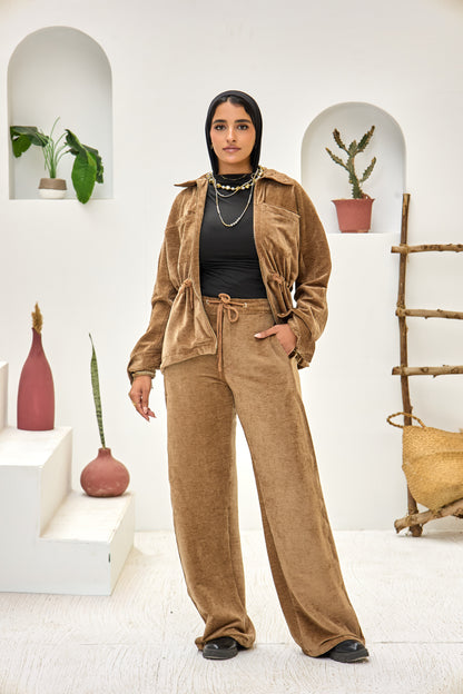 2 Pocket Jacket Velvet Set