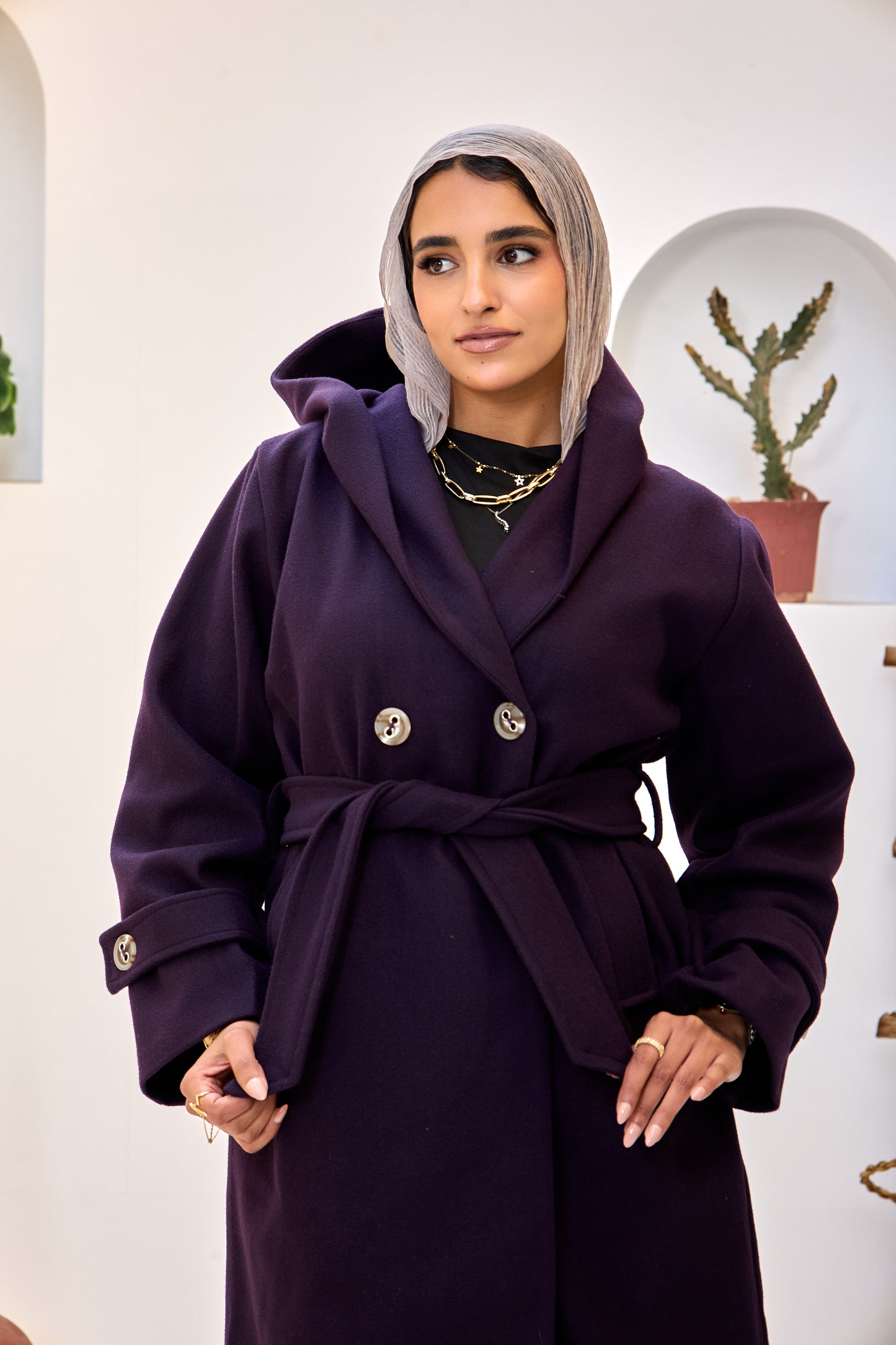 Hooded Long Wool Coat