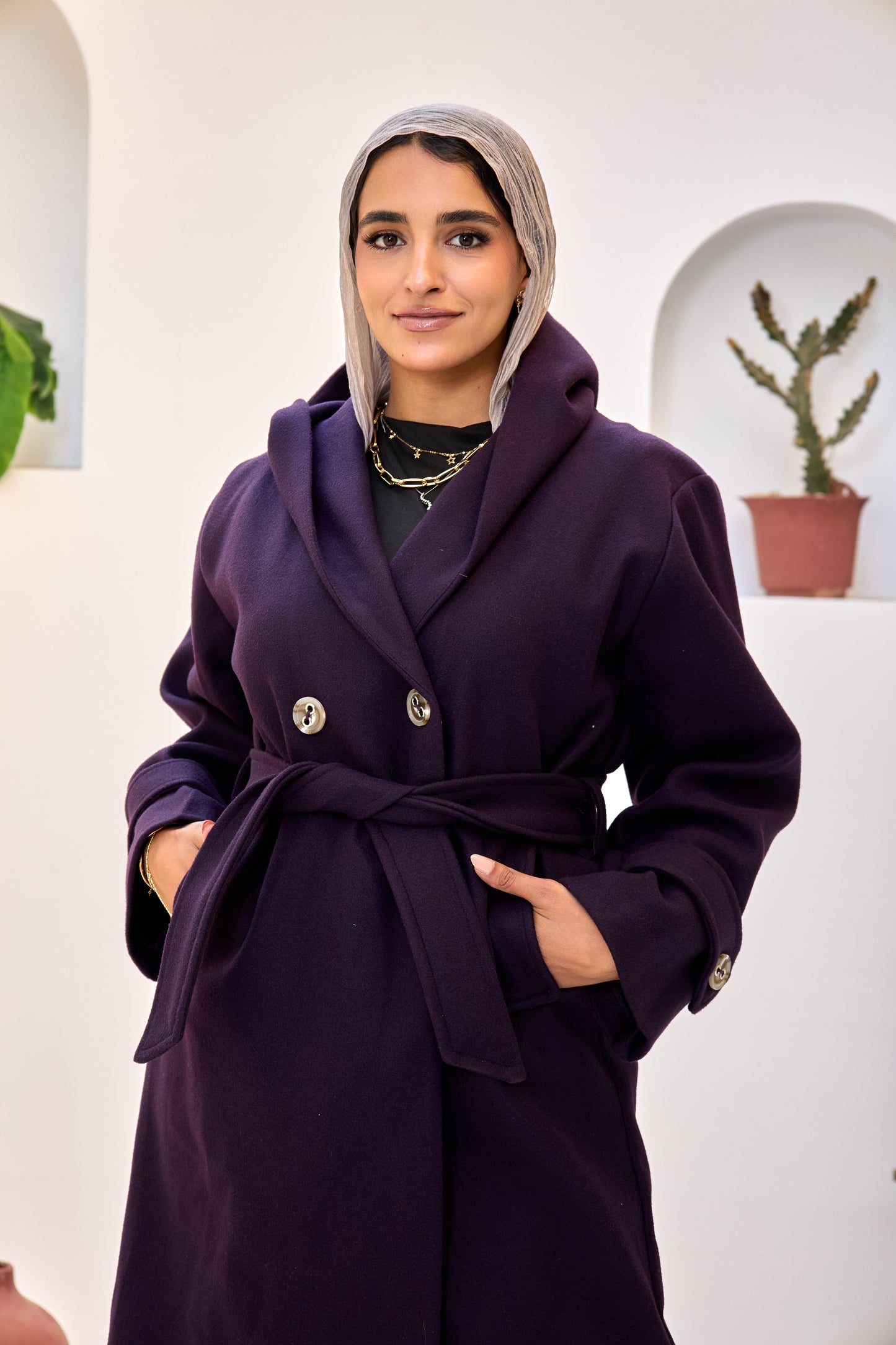 Hooded Long Wool Coat