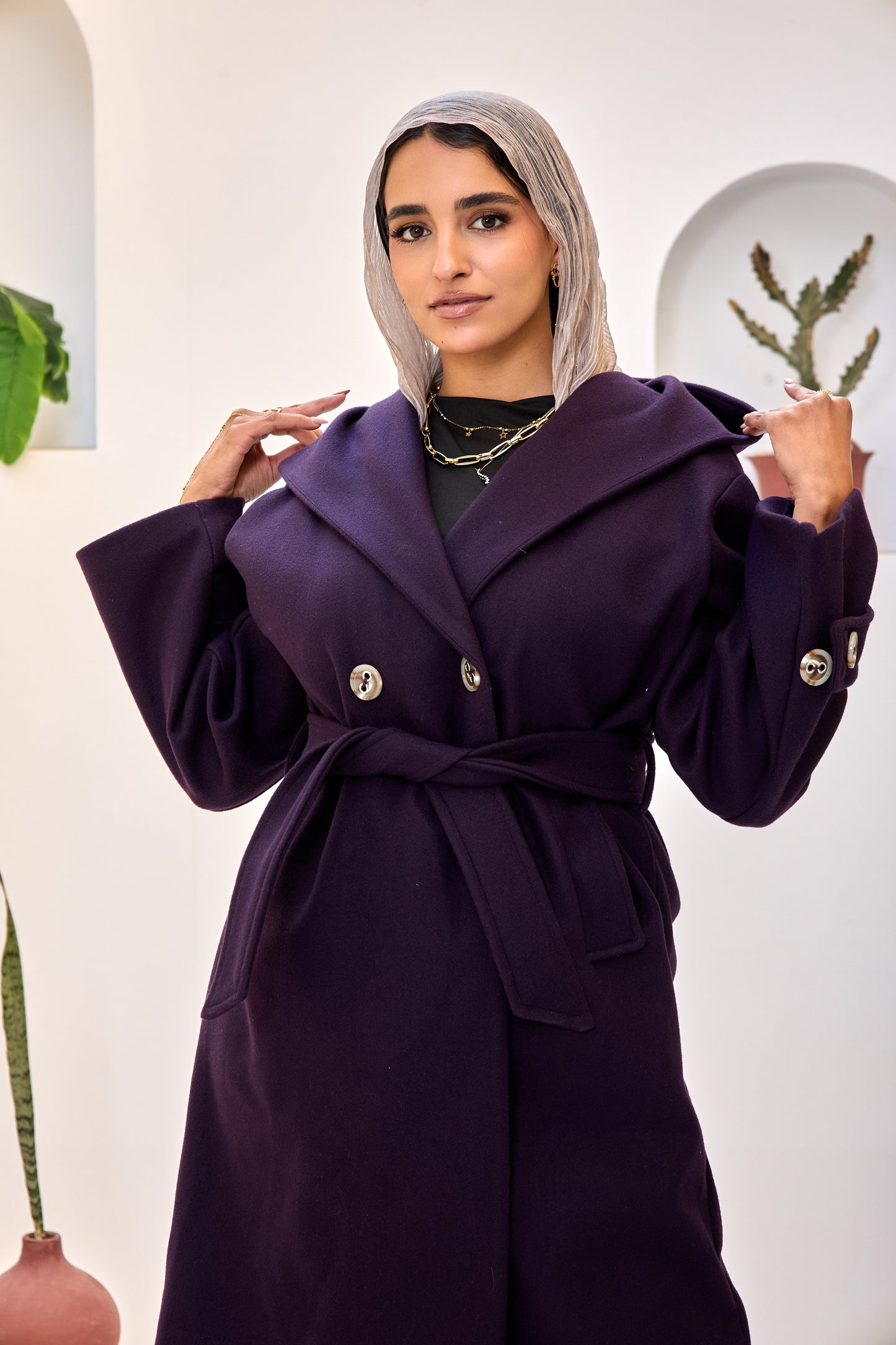 Hooded Long Wool Coat