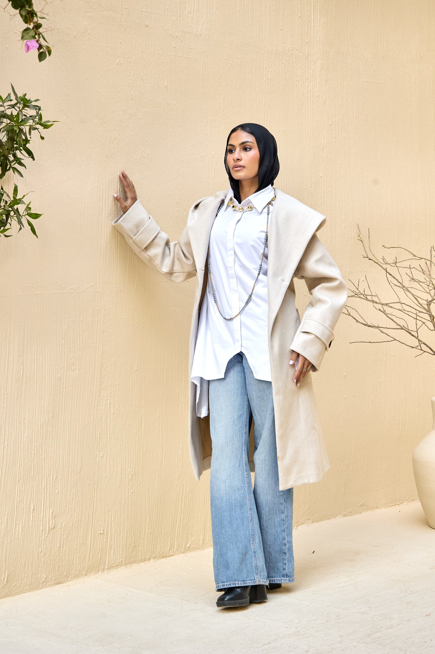 Hooded Long Wool Coat