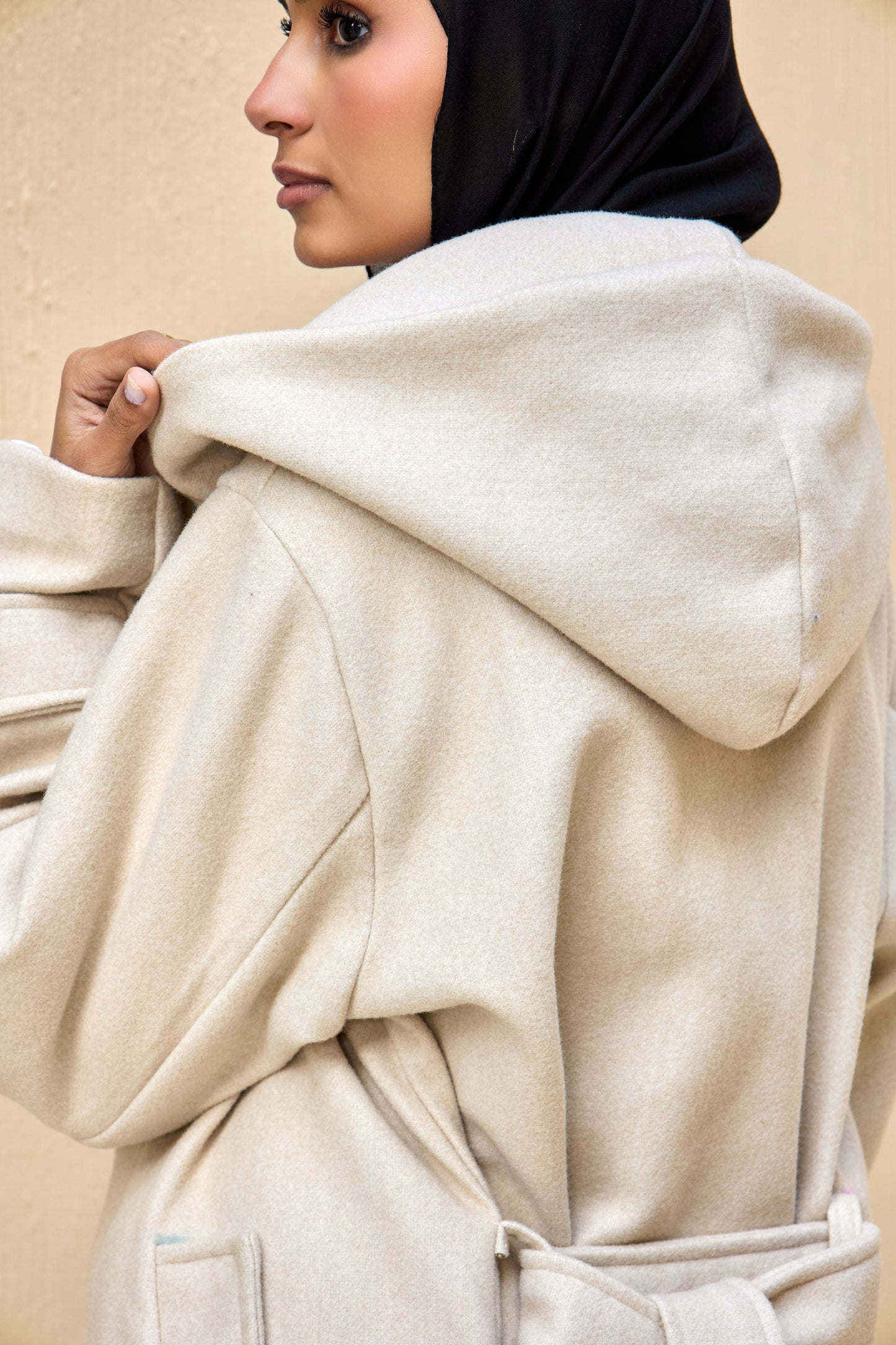 Hooded Long Wool Coat