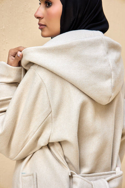 Hooded Long Wool Coat
