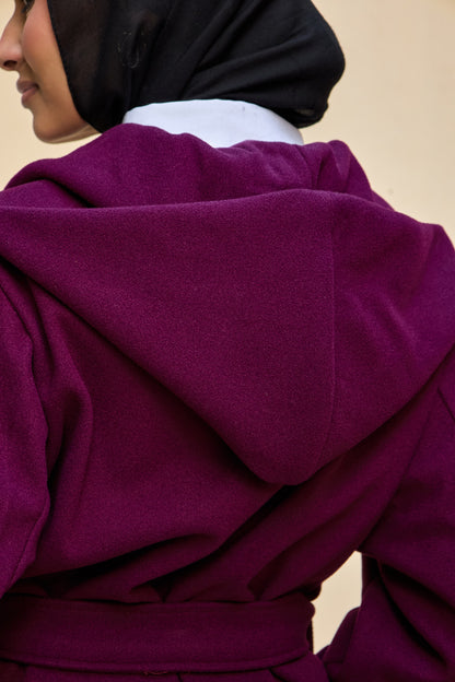 Hooded Long Wool Coat