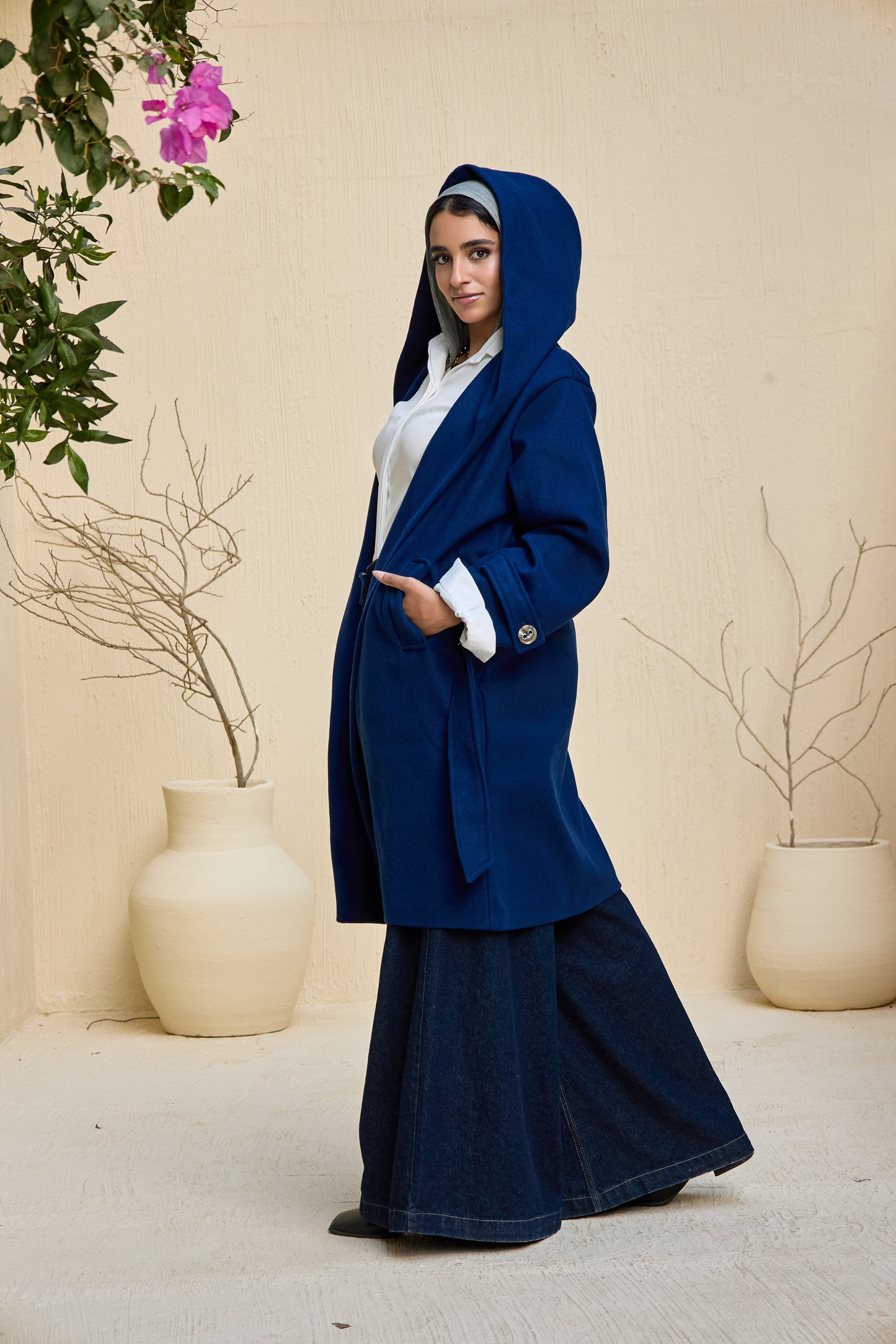 Hooded Long Wool Coat