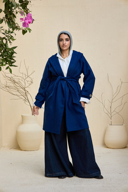 Hooded Long Wool Coat