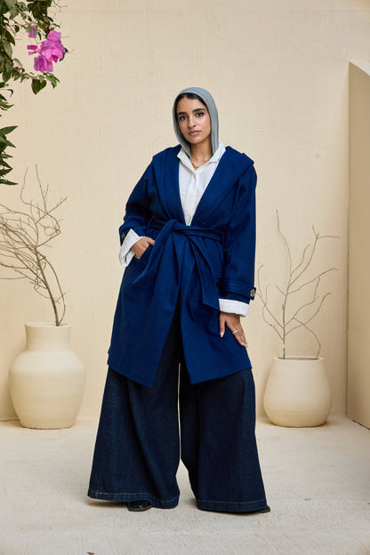 Hooded Long Wool Coat