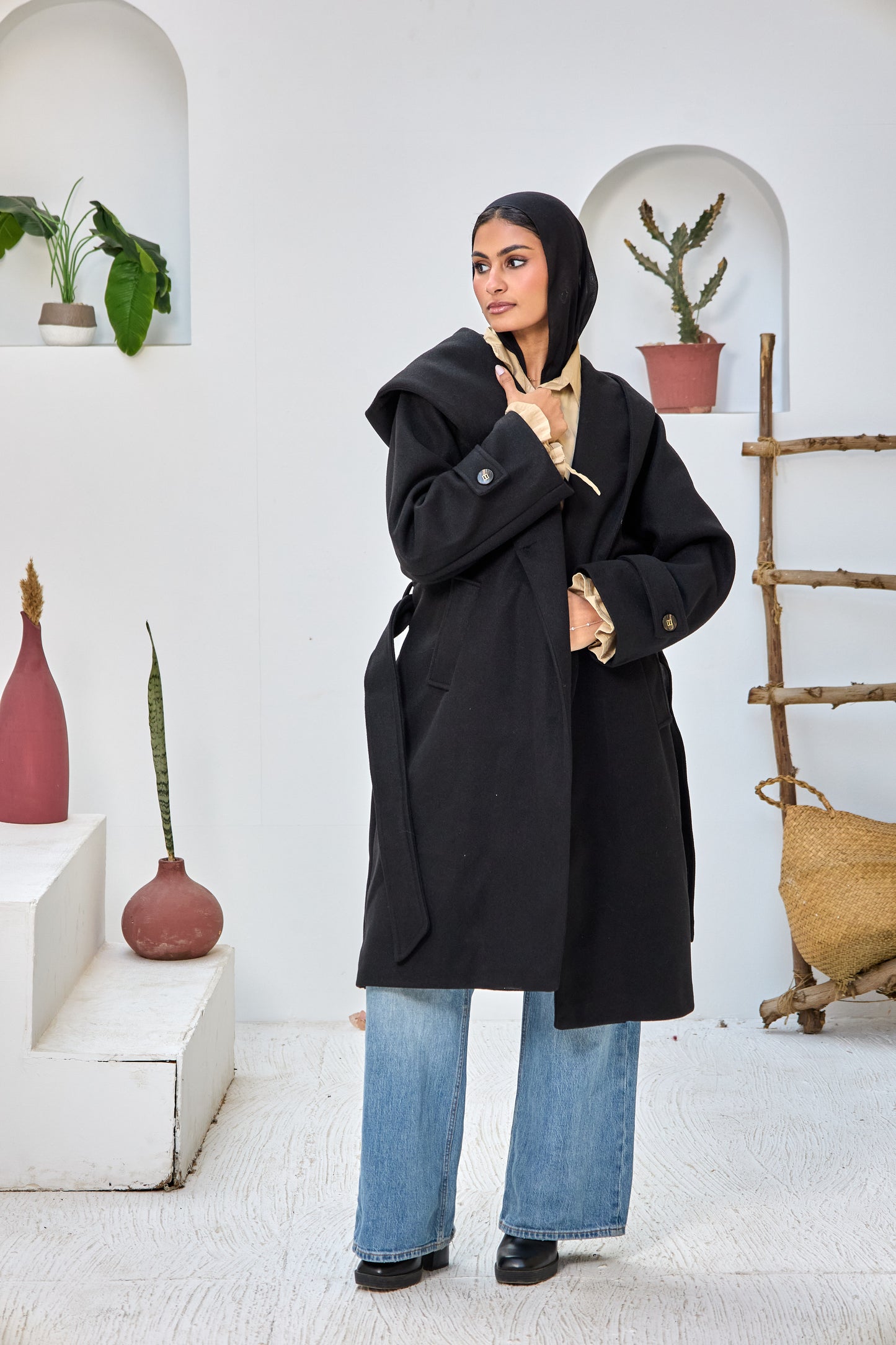 Hooded Long Wool Coat