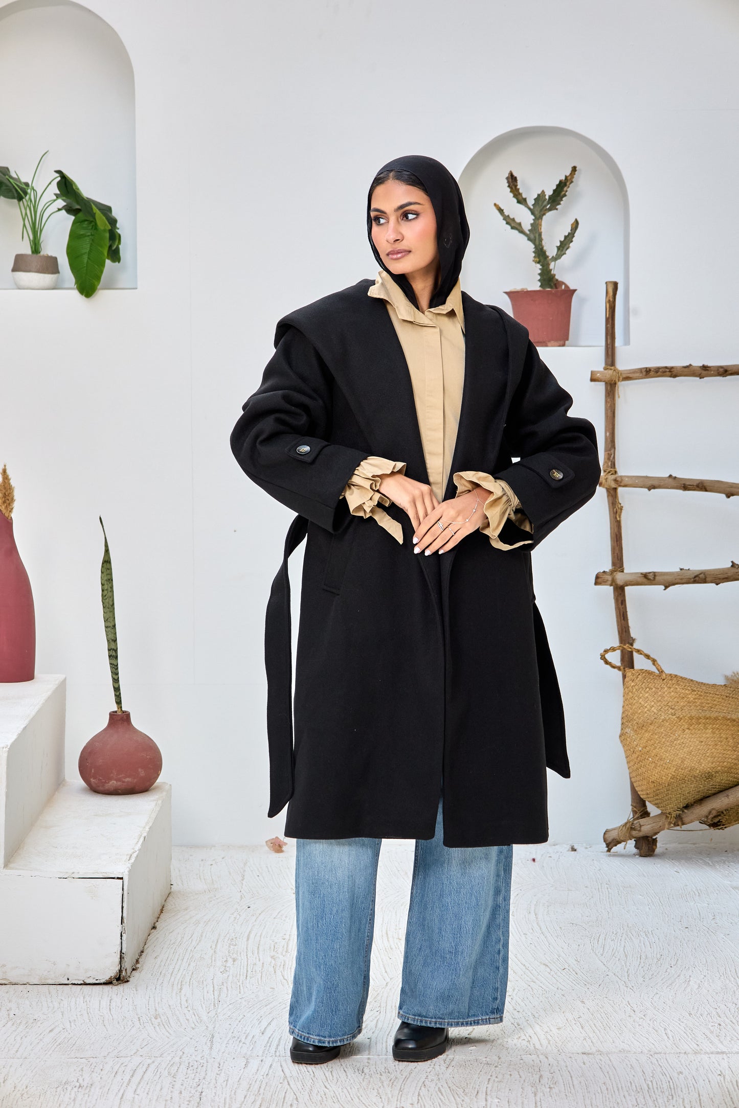 Hooded Long Wool Coat